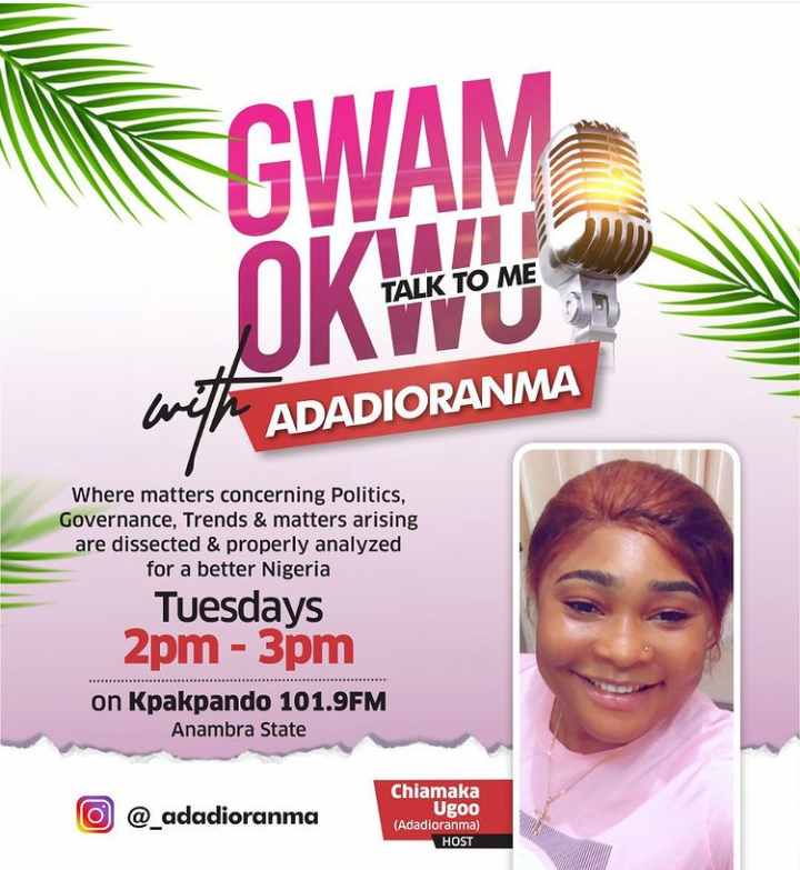 TALK SHOW: Gwam Okwu with Adadioranma by Chiamaka Ugoo